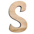 thumbnail image 1 of 3" Tall Birch Wood Letter S | 1/4" Thick | Wood Craft Letters | American Font, 1 of 3