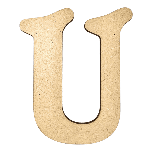 3" Tall MDF Letter U | 1/8" Thick | Krafty Supply Letters | Beltorian