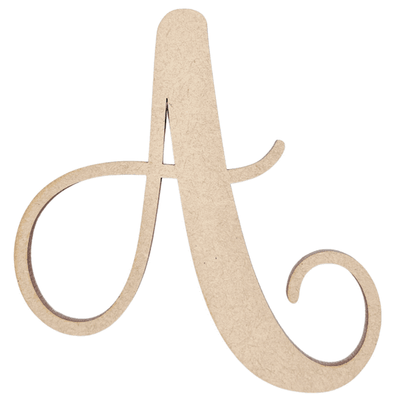 3" Tall MDF Wood Letter A | 1/4" Thick | Wood Craft Letters | Starfish Font