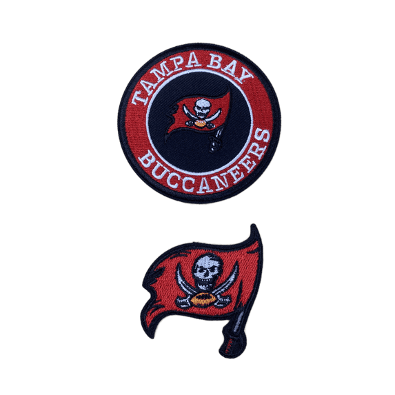 3" Tampa Bay Buccaneers Embroidered Iron-on Patch Set of 2