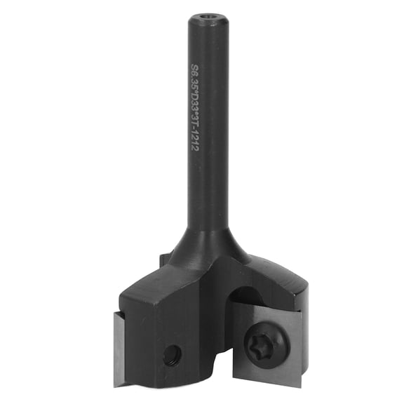 3-Teeth Spoilboard Router Bit Detachable Carbide Insert Cutter 1/4 In Shank S6.35xD33xH54-3T Woodworking Tool
