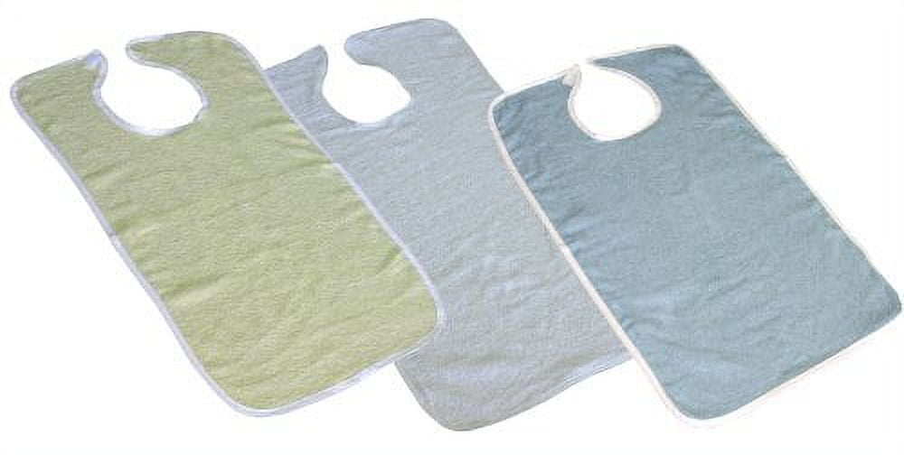 Washable Terry Cloth Adult Bibs with Velcro Closure, 3-Pack Clothing ...