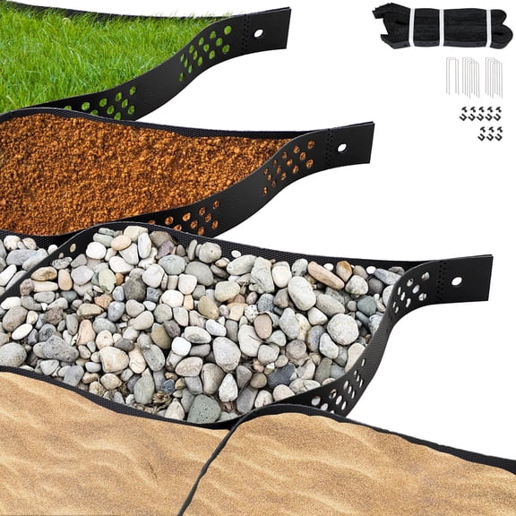 16.5x4 FT 3" Thick Gravel Grid, Geo Ground Grid with Connectors & Stakes  1885 lbs/sq ft Stabilization System for Driveway, DIY Patio, Pavement, Park, Garden & Slope