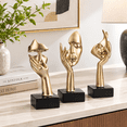 Large Abstract Statues 3 Thinker Large Statue Set - Black Glod Art Abstract Home Accent ...