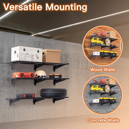 Aazon.co: BABKAS 4 Pack Garage Wall Shelving,16.5" X 12.2" Garage