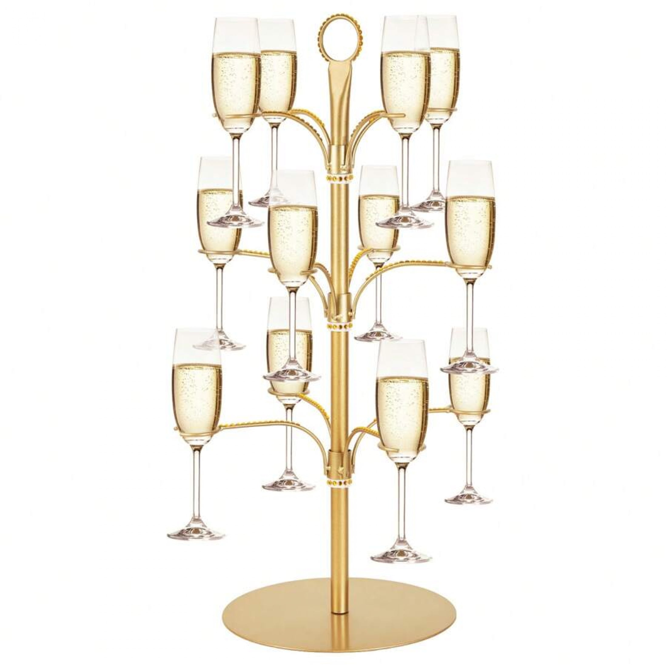 3-Tier 12-Holder Cocktail Tree Stand, Champagne Tower Wine Glass ...