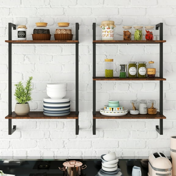 3 Tier & 2 Tier Bathroom and Kitchen Shelves Durable Metal & Wood Combo, Modern Design, Space-Saving Storage & Display Solutions for Homeowners, Renters, and Interior Designers