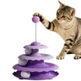 thumbnail image 1 of 3-Tier 3-Ball Interactive Cat Turntable Toy, Spinning Disk Design for Kittens and Adult Cats, Puzzle Toy That Distracts Relieves Boredom, Encourages Exercise and Hunting Instincts, Purple, 1pc, 1 of 8