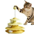 thumbnail image 1 of 3-Tier 3-Ball Interactive Cat Turntable Toy, Spinning Disk Design for Kittens and Adult Cats, Puzzle Toy That Distracts Relieves Boredom, Encourages Exercise and Hunting Instincts, Yellow, 1pc, 1 of 9