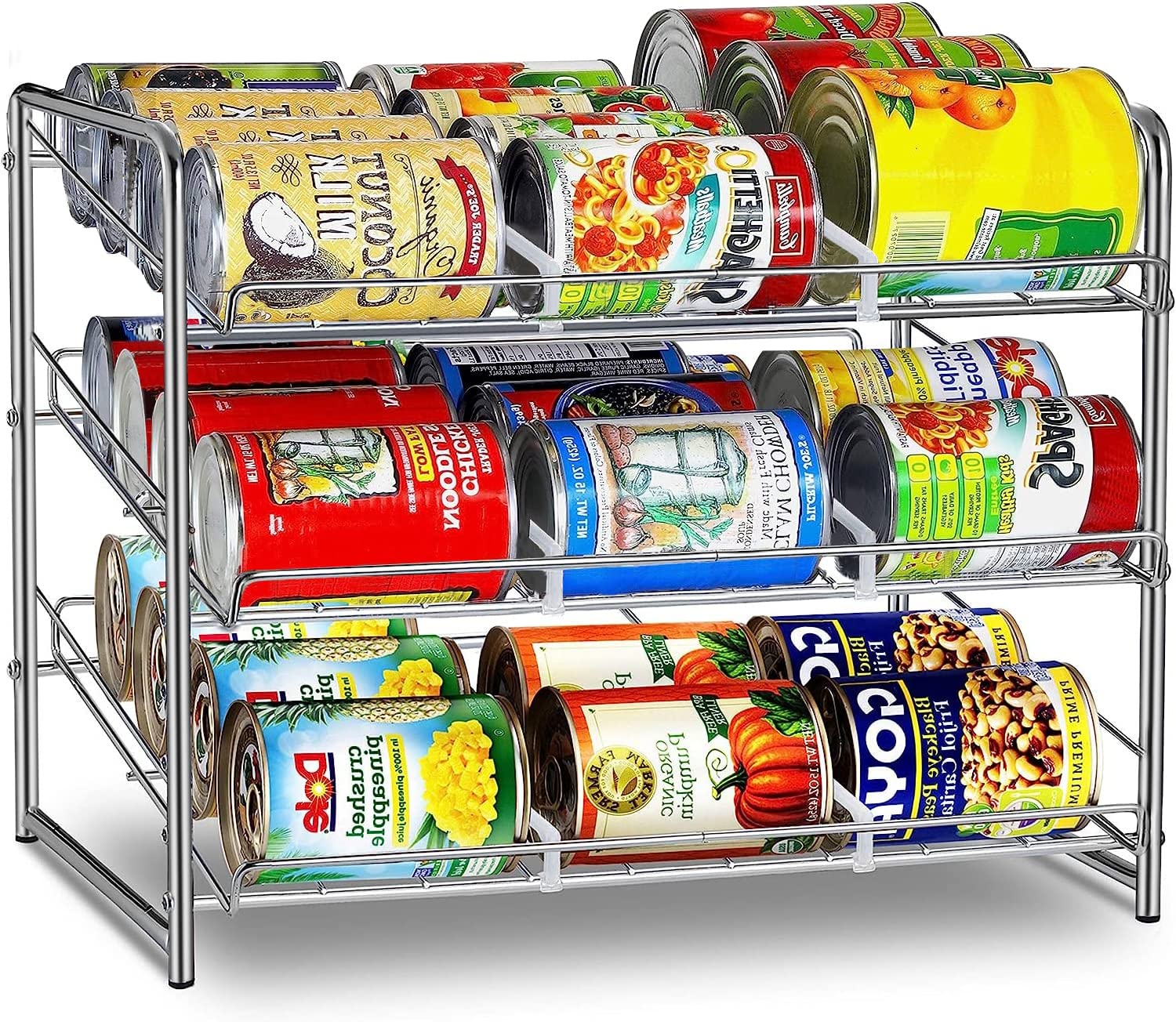 Beverage Can Rack, Stackable Soda Can Dispenser Organizer Brown, 4