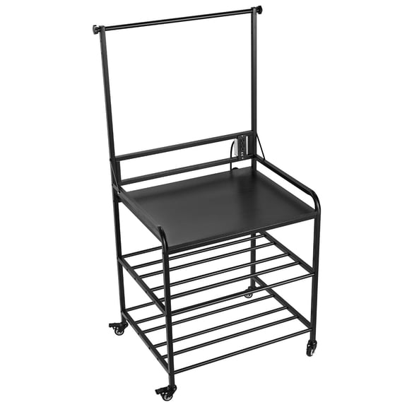 3-Tier 3D Printer Filament Storage Rack with Wheels, Heavy Spool Organizer Cart for Office Workshop (Shelf Only)