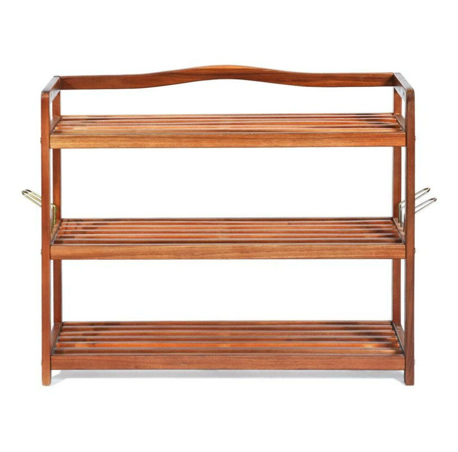 3-Tier/5-Tier Wood Shoe Rack with Side Metal - Walmart.com