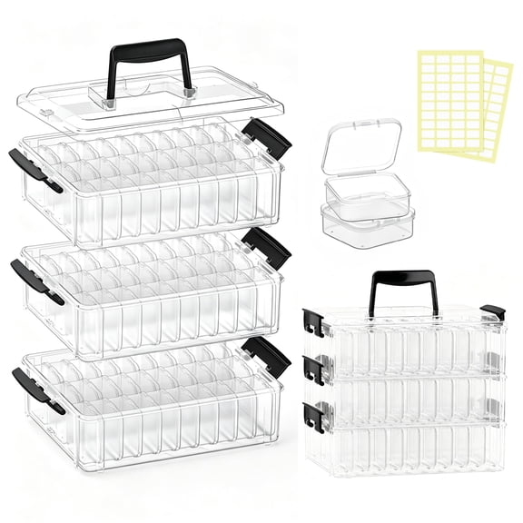 3-Tier 90 Compartments Plastic Craft Storage Container