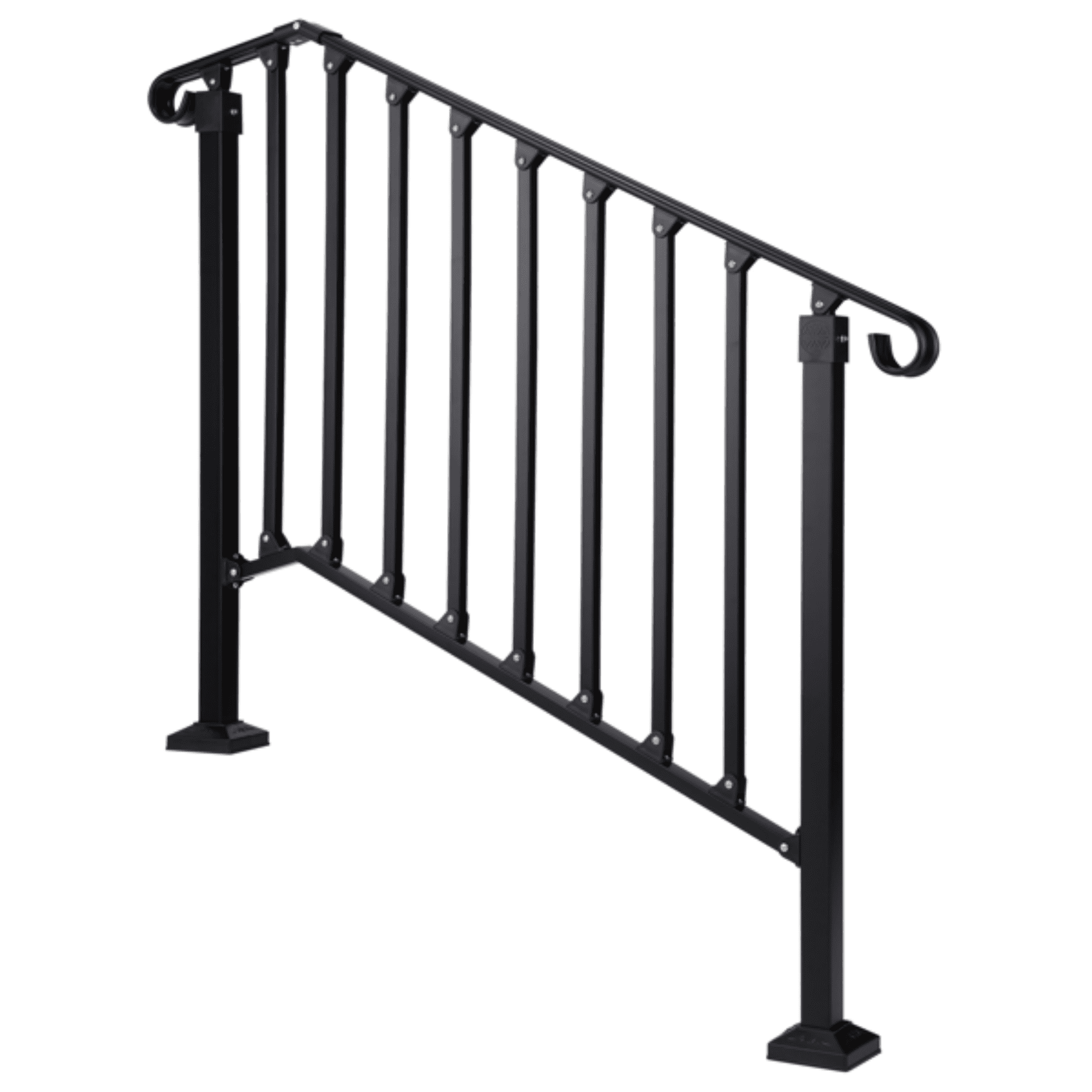 3‑Tier ABS Plastic Handrail for Patio Courtyard Stairs, Matte Black