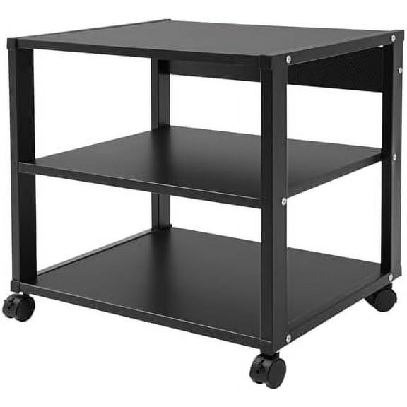 3-Tier AV Media Stand, Free Standing Audio-Video Media Stand, with 4 * Lockable Universal Wheels, 88.18 lbs Load-Bearing Capacity, for Study Rooms, Kitchens, Bedrooms, Etc$$Furniture