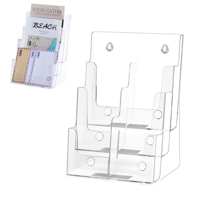 3 Tier Acrylic Brochure Holder 8.5 x 11 inch, Clear Literature ...