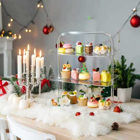 3 Tier Acrylic Cupcake Stand,Dessert Display Set for Cupcakes Dessert Pastry Food Treat, Cupcake Display Stand Catering Supplies Buffet Display for Birthday Weddings Parties Events$$