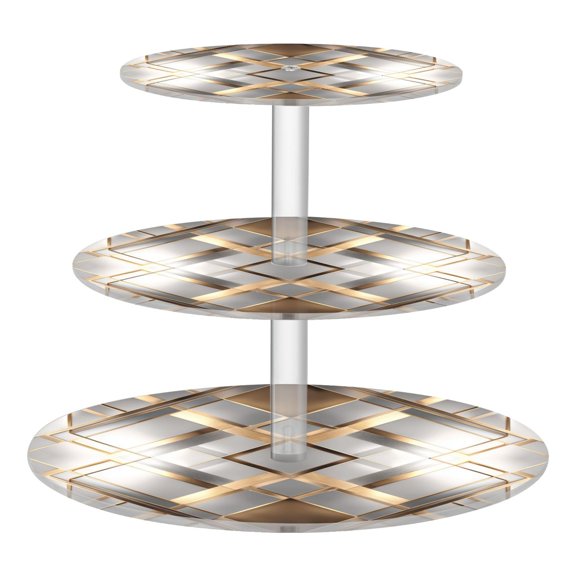 3 Tier Acrylic Cupcake Stand Layered Diamond Pattern Dessert Display Tower for Birthday Wedding Party