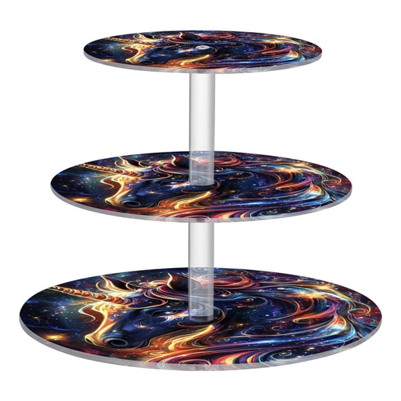3-Tier Acrylic Cupcake Stand Sturdy Dessert Display Cupcake Tower Cupcake Holder for Party Wedding Outdoor Picnic An Enchanting Unicorn