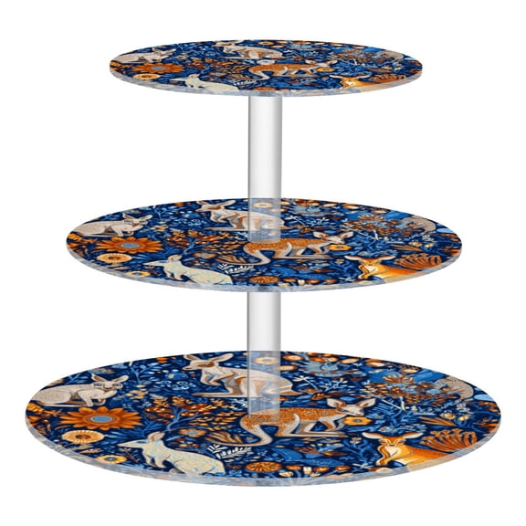 3-Tier Acrylic Cupcake Stand Sturdy Dessert Display Cupcake Tower Cupcake Holder for Party Wedding Outdoor Picnic Kangaroos and Koalas Animals