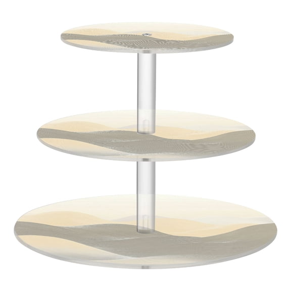 3-Tier Acrylic Cupcake Stand Sturdy Dessert Display Cupcake Tower Cupcake Holder for Party Wedding Outdoor Picnic Light Gray Mountains