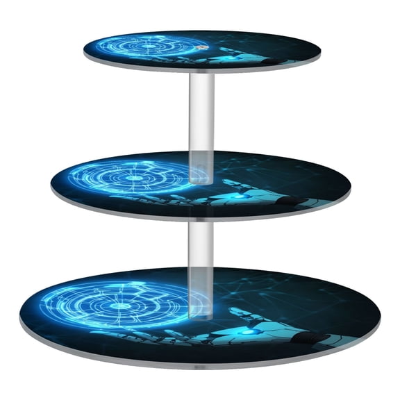 3-Tier Acrylic Cupcake Stand Sturdy Dessert Display Cupcake Tower Cupcake Holder for Party Wedding Outdoor Picnic Robot Hand