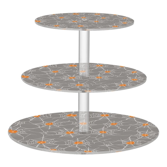 3-Tier Acrylic Cupcake Stand Sturdy Dessert Display Cupcake Tower Cupcake Holder for Party Wedding Outdoor Picnic Spider Webs