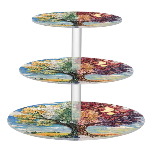 3-Tier Acrylic Cupcake Stand Sturdy Dessert Display Cupcake Tower Cupcake Holder for Party Wedding Outdoor Picnic Trees for All Seasons