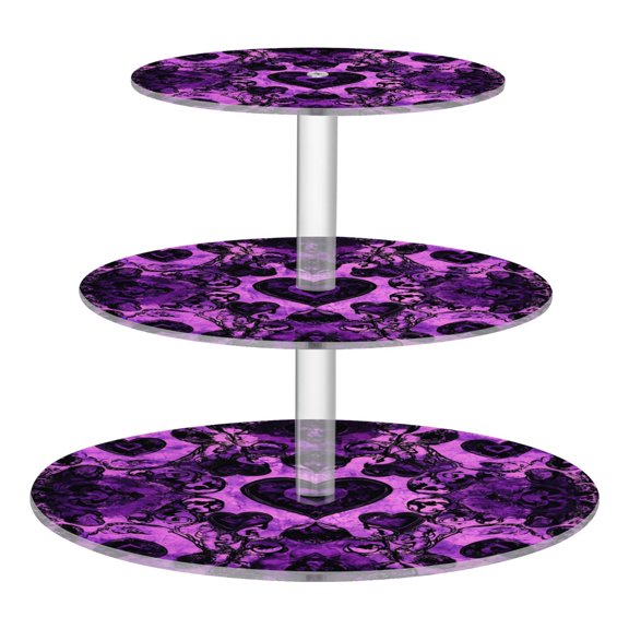 3 Tier Acrylic Cupcake Stand Symmetrical Hearts Dessert Display Tower for Birthday Wedding Party
