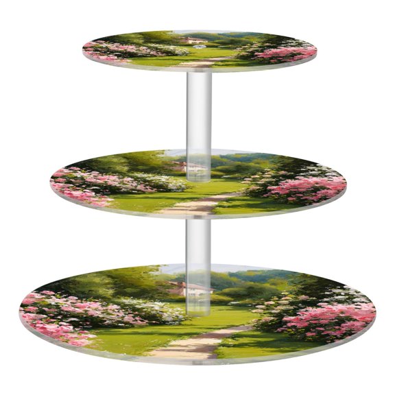 3 Tier Acrylic Cupcake Stand in Spring Dessert Display Tower for Birthday Wedding Party