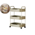thumbnail image 1 of 3-Tier Acrylic Rolling Storage Cart, Bathroom Organizer Cart, Kitchen Cart with Wheels, Rolling Utility Cart for Kithchen, Living Room, Office Storage and Organization (14''X8''X27''), 1 of 6