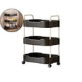 thumbnail image 1 of 3-Tier Acrylic Rolling Storage Cart, Bathroom Organizer Cart, Kitchen Cart with Wheels, Rolling Utility Cart for Kithchen, Living Room, Office Storage and Organization (14''X8''X27''), 1 of 6