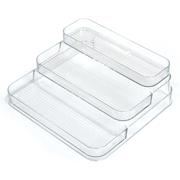 3-Tier Acrylic Spice Rack Organizer for Cabinet and Kitchen Cabinet & Countertop Storage for Spices, Seasonings, Pantry, Perfume & Medicine (1 Pack)