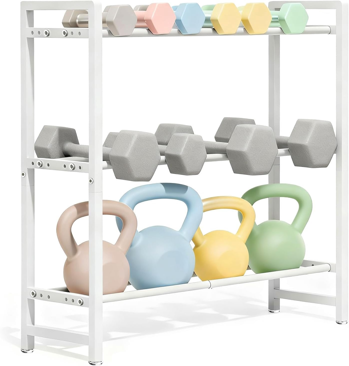 3-Tier Adjustable Dumbbell Rack, Heavy-Duty Weight Storage Stand, 390 LB Capacity, Space-Saving  Gym Organizer