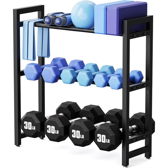 3 Tier Adjustable Dumbbell Rack  Heavy-Duty Weight Storage Stand for Dumbbells, 360 lb Total Capacity