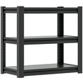 thumbnail image 1 of 3-Tier Adjustable Garage Shelving, Easy to Install, Heavy Duty Garage Storage Shelves Organizer for Garage, Kitchen, 34"W*18"D*31.5"H, Black, 1 of 6