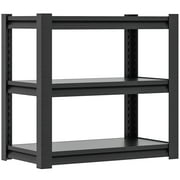 3-Tier Adjustable Garage Shelving, Easy to Install, Heavy Duty Garage Storage Shelves Organizer for Garage, Kitchen, 34"W*18"D*31.5"H, Black