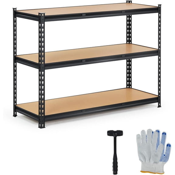 3-Tier Adjustable Garage Shelving Units - 1320 lbs Heavy Duty Metal Utility Rack, 48x24x72 Inches