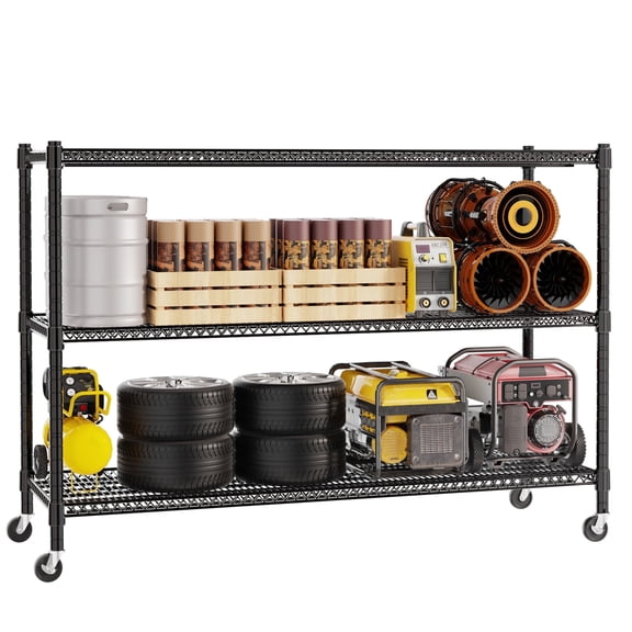 3-Tier Adjustable Heavy Duty Steel Wire Rack 59.6"x24"x51.6"