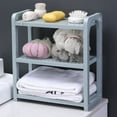thumbnail image 1 of 3 Tier Adjustable Height Desktop Storage Rack Organizer, Multi Purpose Display and Spice Shelf, Bathroom and Office Organizer, Durable Plastic, for Kitchen Counter and Dorm Room, Gray, 1 of 6