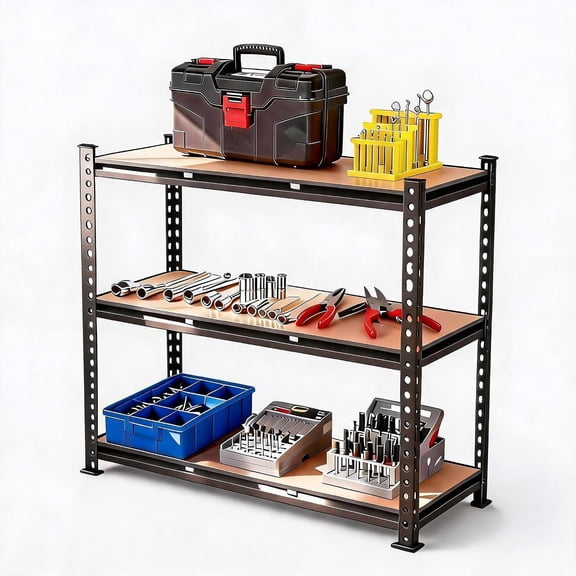 3-Tier Adjustable Metal Shelving Unit, 36" x 18" x 36", 1320 lb Capacity, Heavy Duty