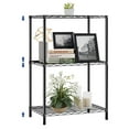 thumbnail image 1 of 3-Tier Adjustable Shelving Unit, Metal Wire Rack with Leveling Feet, Standing Storage Shelf for Laundry, Bathroom, Kitchen, Pantry, Closet, (14"D x 23.5"W x 33.5"H, Black), 1 of 8