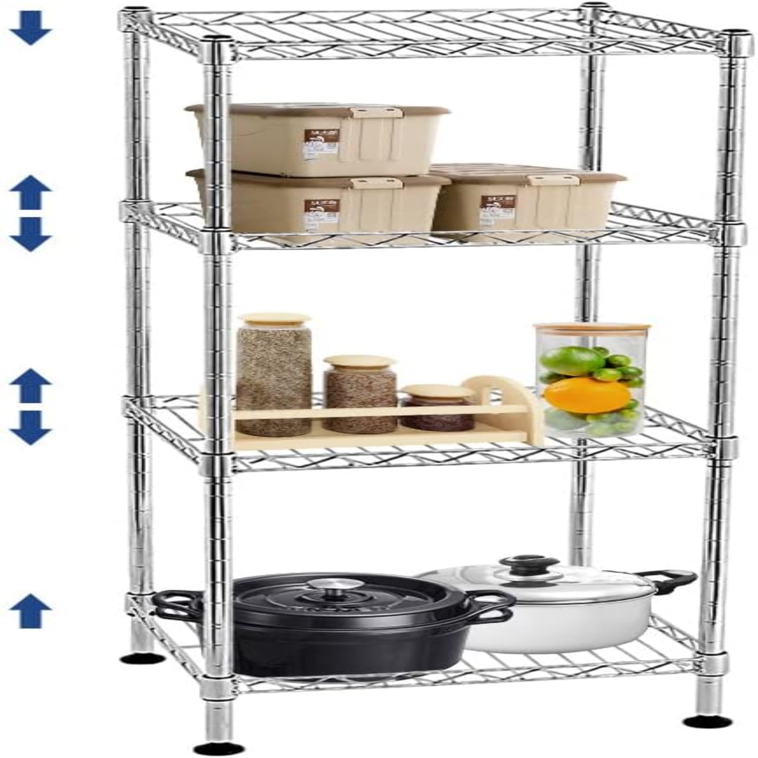 3 Tier Adjustable Wire Shelf 3 Tier Metal Storage Shelves with NSF