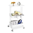 thumbnail image 1 of 3 Tier Auledio Houseware Utility Flat Cart for pantry storage-White, 1 of 7