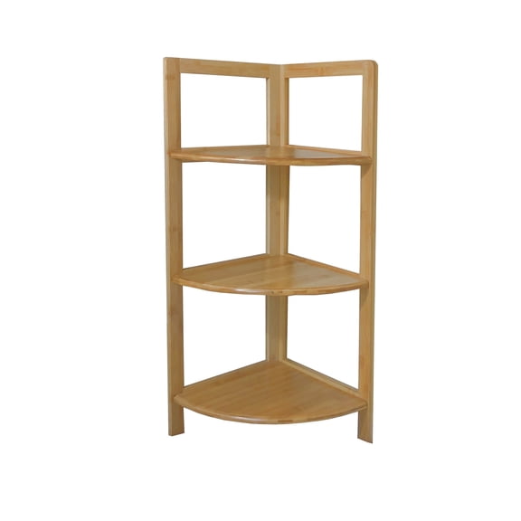 Timber Valley Bamboo 3-Tier Corner Shelf Display Rack, Storage Shelf, Space-Saving, 16.5" W x 11" D x 30.75" H, Natural
