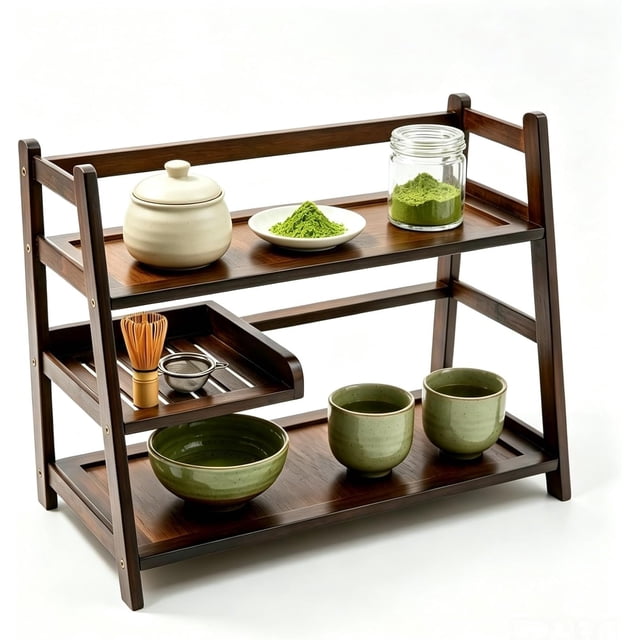 Simple Tea Ad 3 Tier Bamboo Matcha Station, Coffee Bar Organizer for Kitchen ...