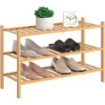 thumbnail image 1 of RONGJlA 3 Tier Bamboo Shoe Rack for Closet Free Standing Wood Shelf Storage Org Entryway Small Space Stackable, Natural, 1 of 4