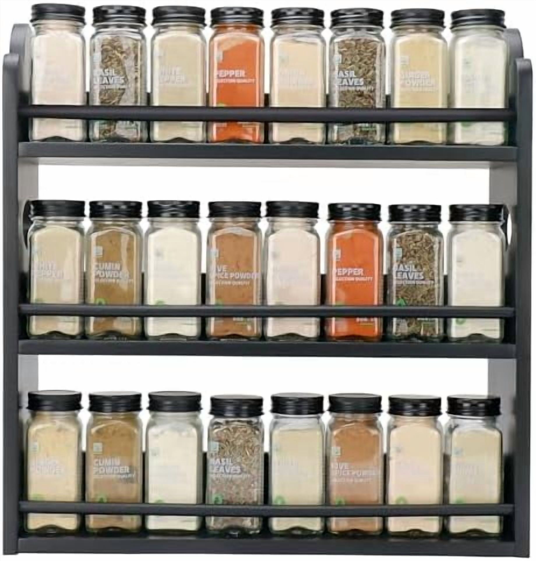 Spice Rack Handle 3 Tier Bamboo Spice Rack, Spice Rack Organizer, Seasoning Jars Rack ...