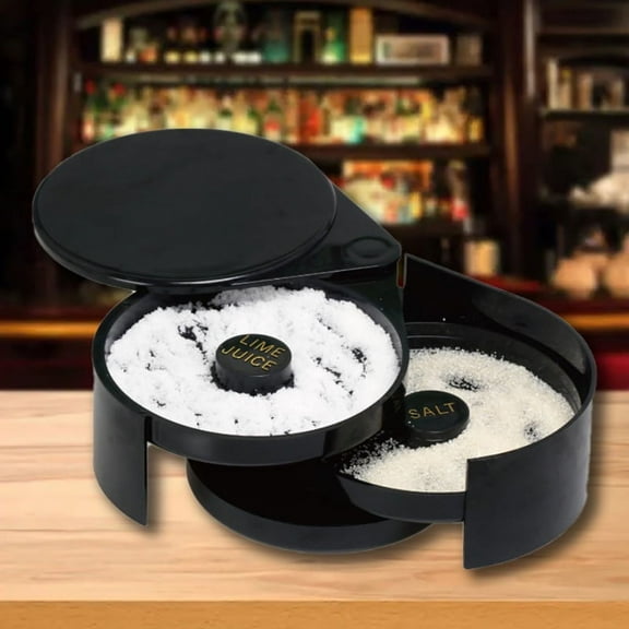 3 Tier Bartender ABS Tool Cocktail Accessory Glass Rimmer Rotating Salt HoFY AL