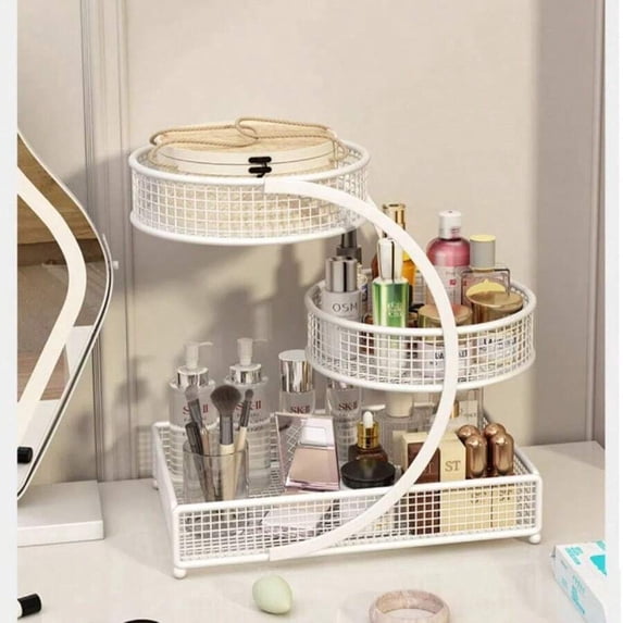 3-Tier Bathroom Countertop Organizer, No Assembly Cosmetic Storage Rack ...